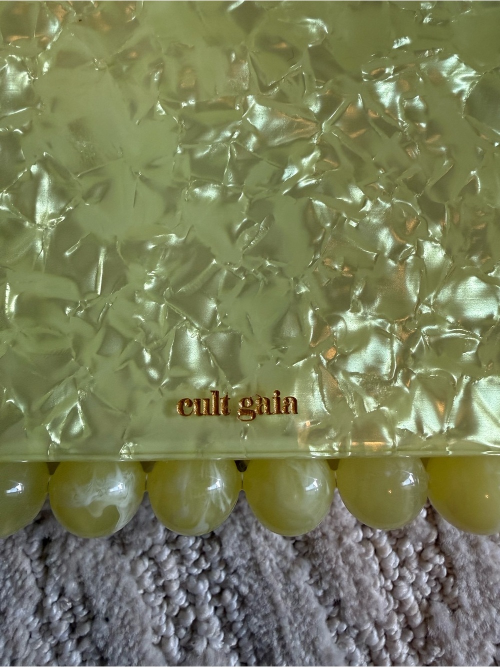 Cult Gaia Eos Yellow Beaded Acrylic Clutch - Picture 3 of 8